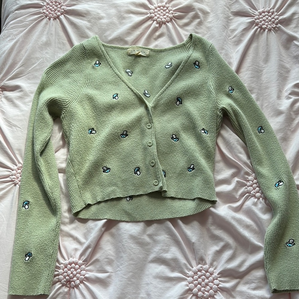 Green Floral Women's Sweater